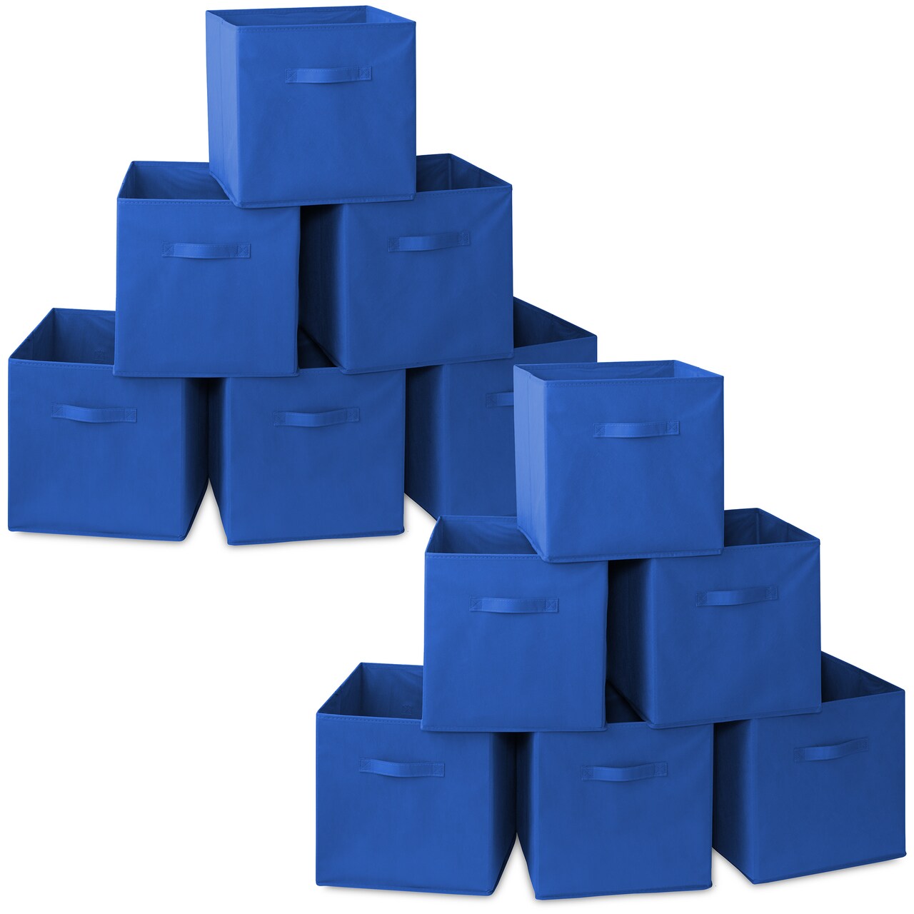 Casafield Set of 12 Collapsible Fabric Cube Storage Bins - Foldable Cloth Baskets for Shelves, Cubby Organizers & More